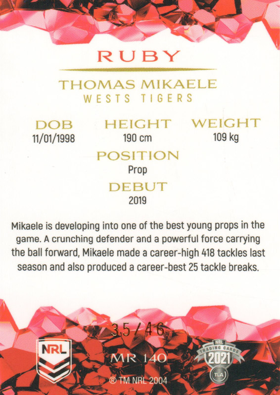 Thomas Mikaele back