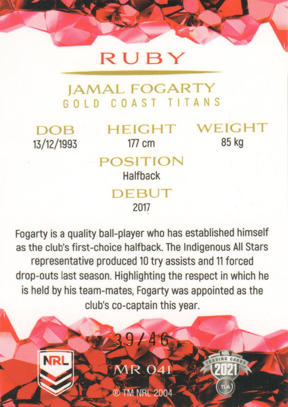 Jamal Fogarty back