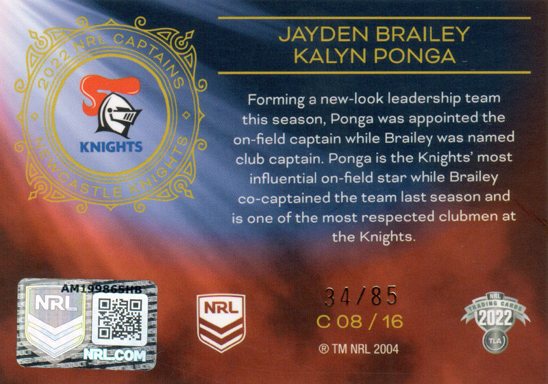 Jayden Brailey / Kalyn Ponga back