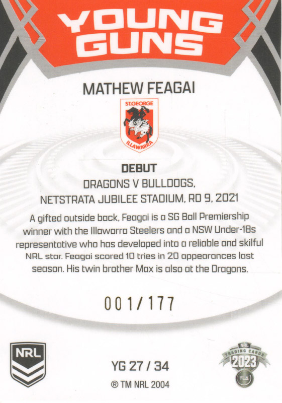 Mathew Feagai back