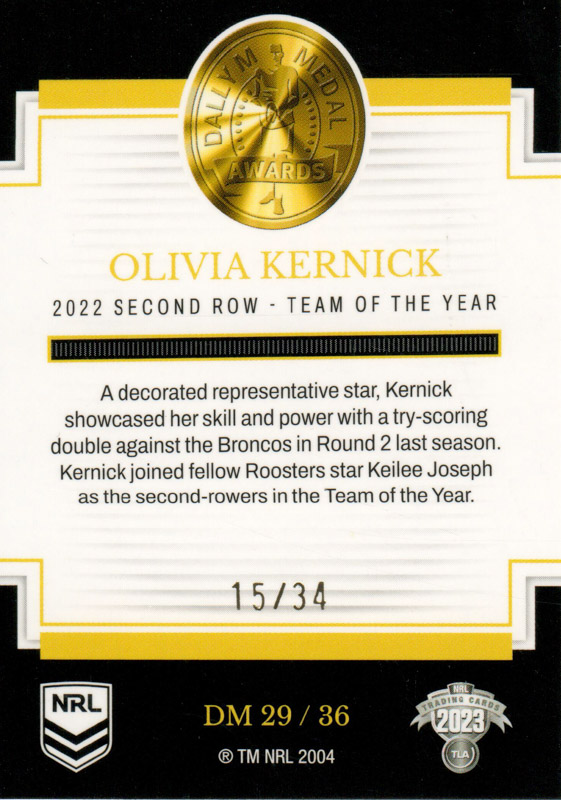 Olivia Kernick back
