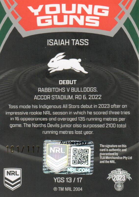 Isaiah Tass back