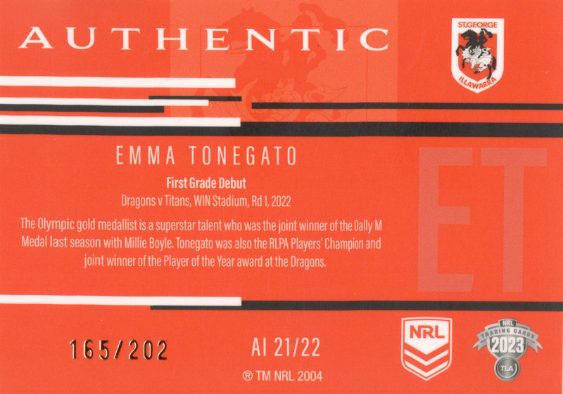 Emma Tonegato back