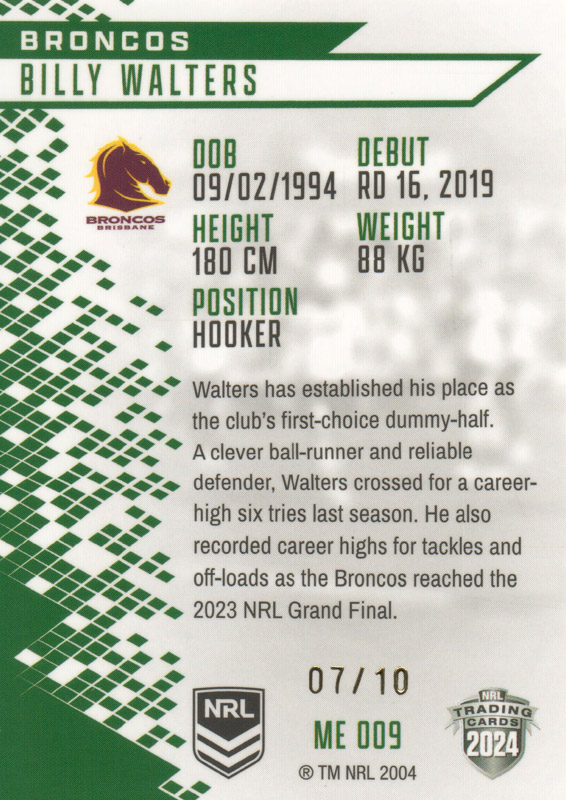 Billy Walters back