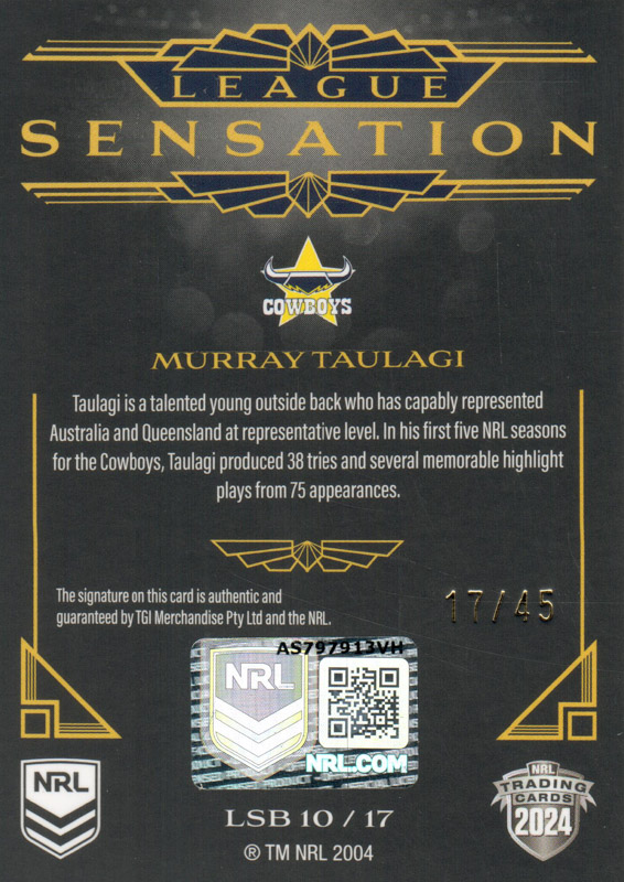 Murray Taulagi back