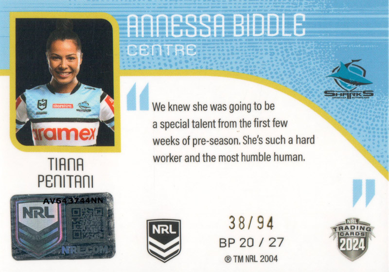 Annessa Biddle back