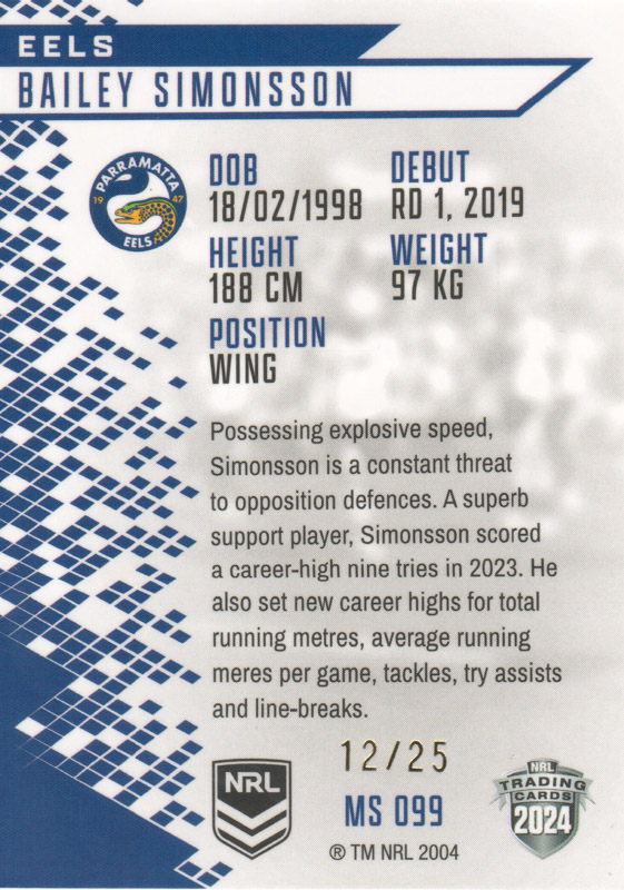 Bailey Simonsson back