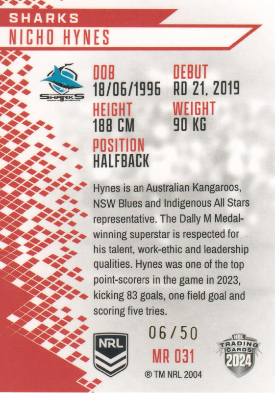 Nicho Hynes back
