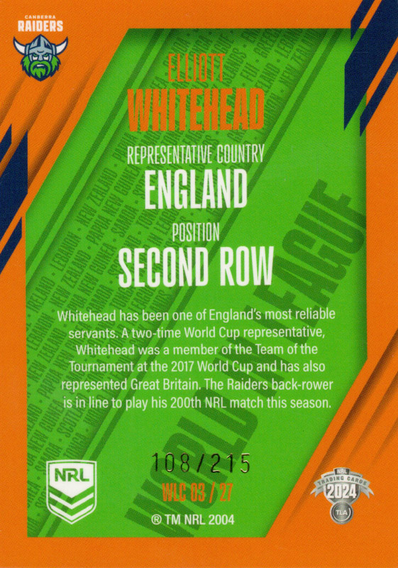 Elliott Whitehead back