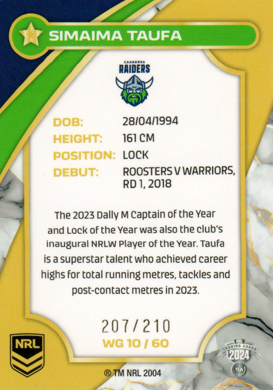 Simaima Taufa back