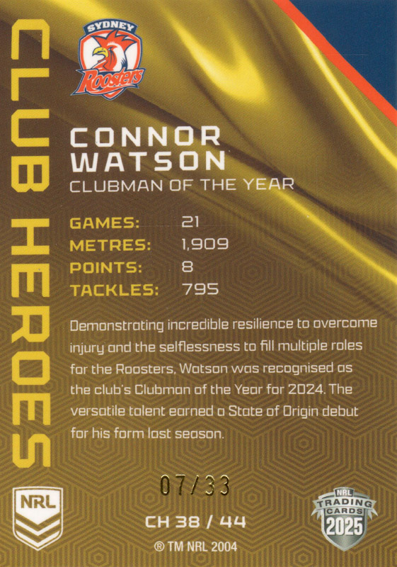 Connor Watson back