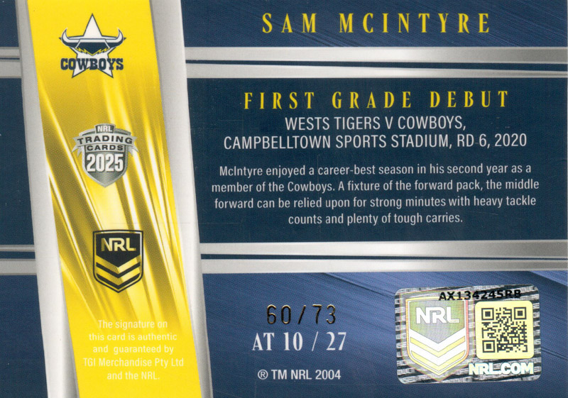 Sam McIntyre back