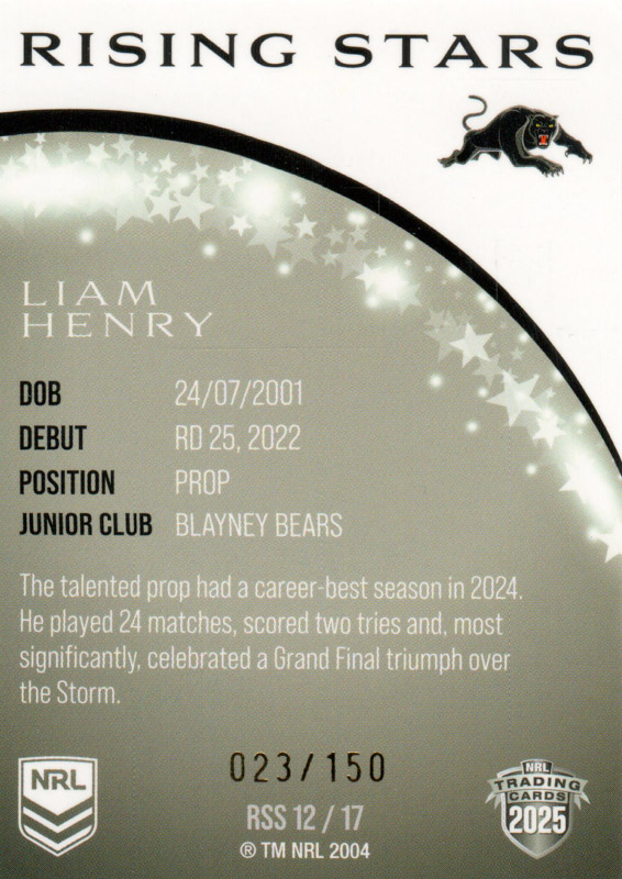 Liam Henry back