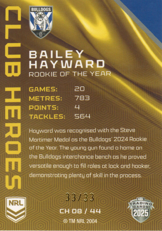 Bailey Hayward back