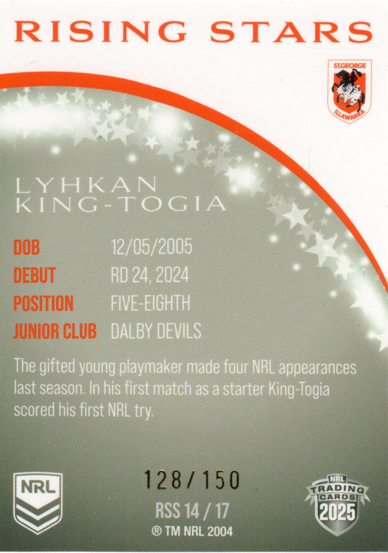 Lyhkan King-Togia back