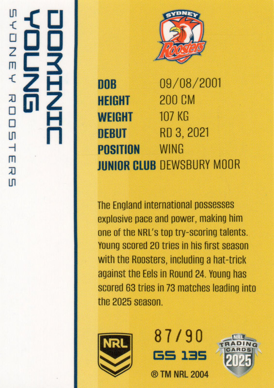 Dominic Young back