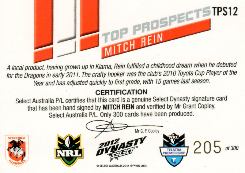 Mitch Rein back