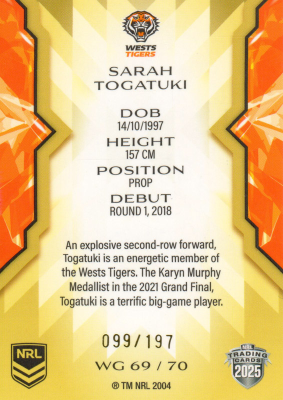 Sarah Togatuki back
