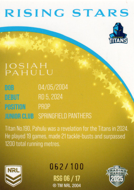 Josiah Pahulu back