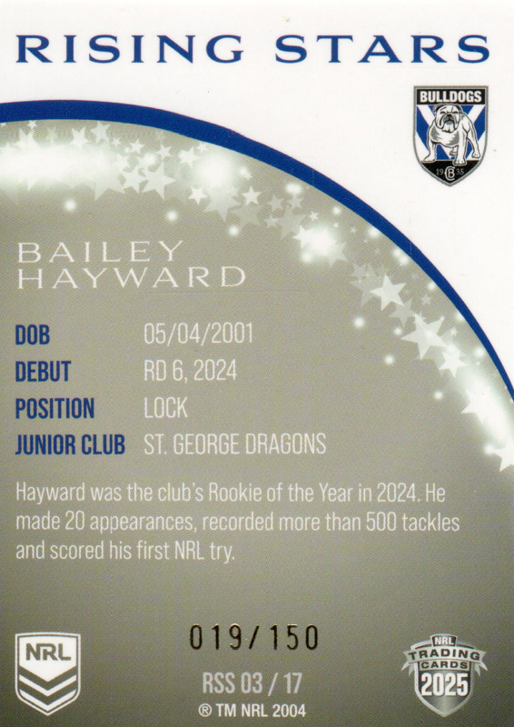 Bailey Hayward back