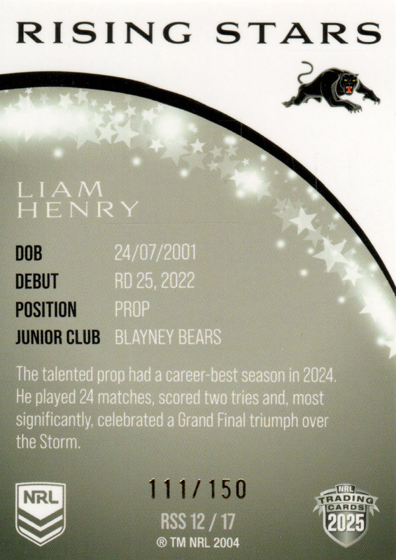 Liam Henry back