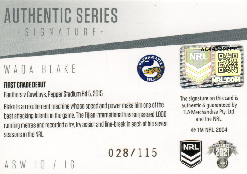 Waqa Blake back