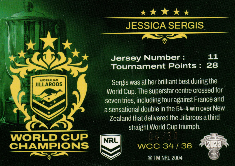 Jessica Sergis back