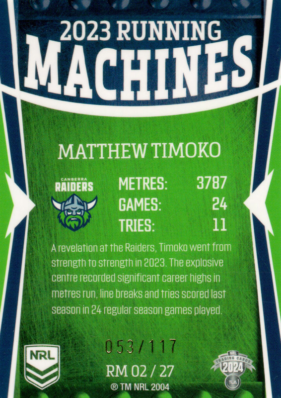 Matthew Timoko back