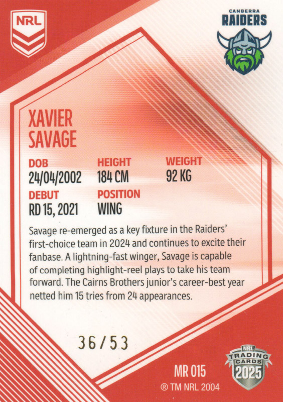 Xavier Savage back