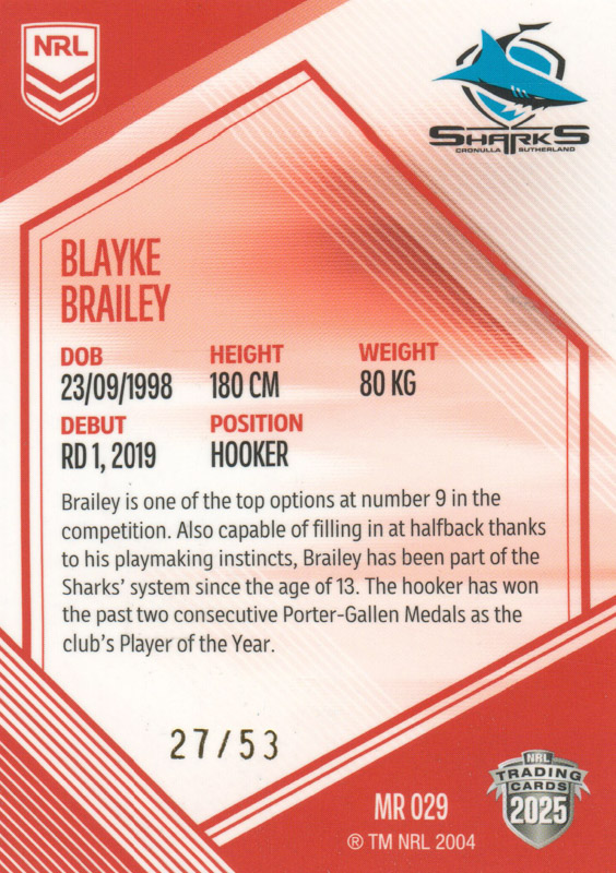 Blayke Brailey back