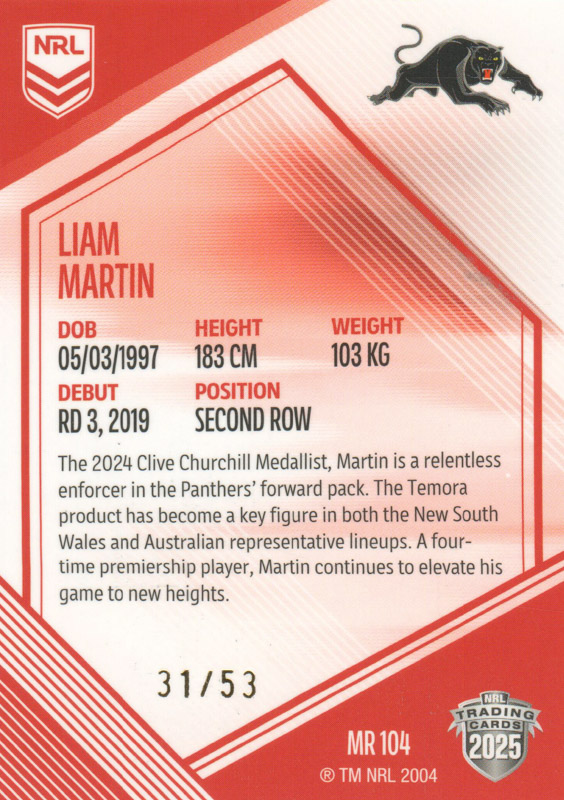 Liam Martin back