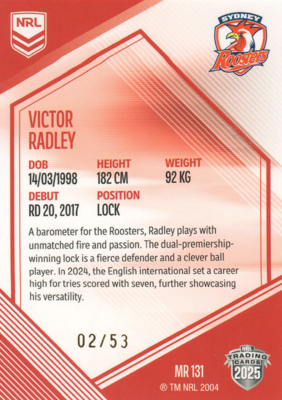 Victor Radley back