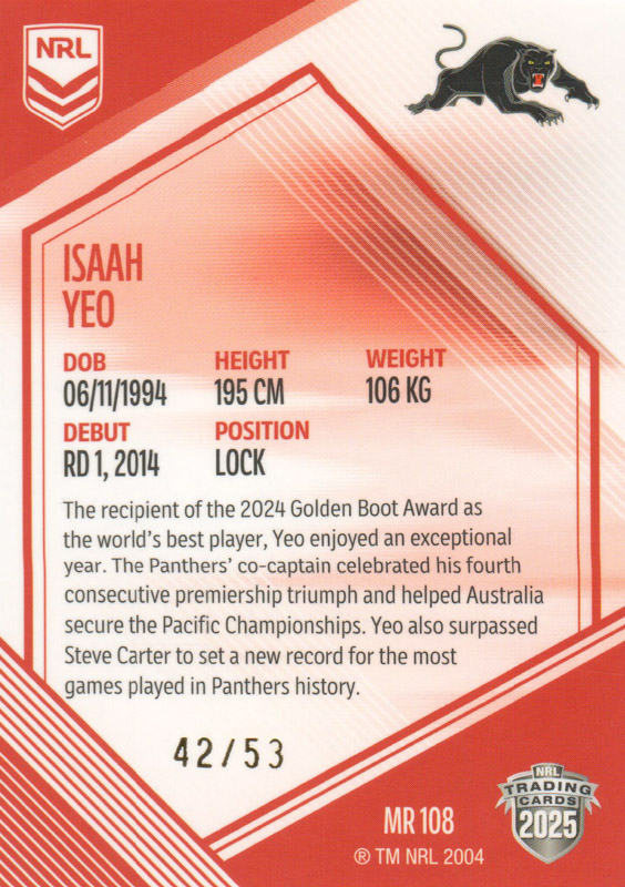Isaah Yeo back