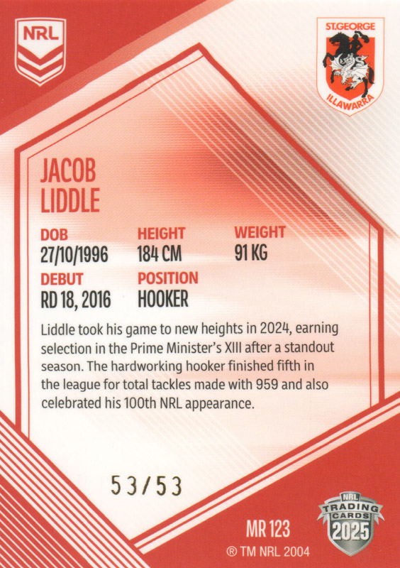 Jacob Liddle back