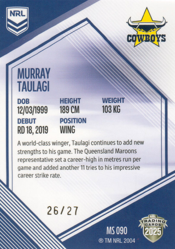 Murray Taulagi back