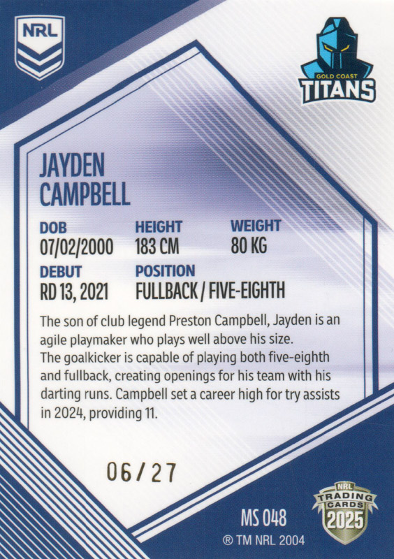Jayden Campbell back