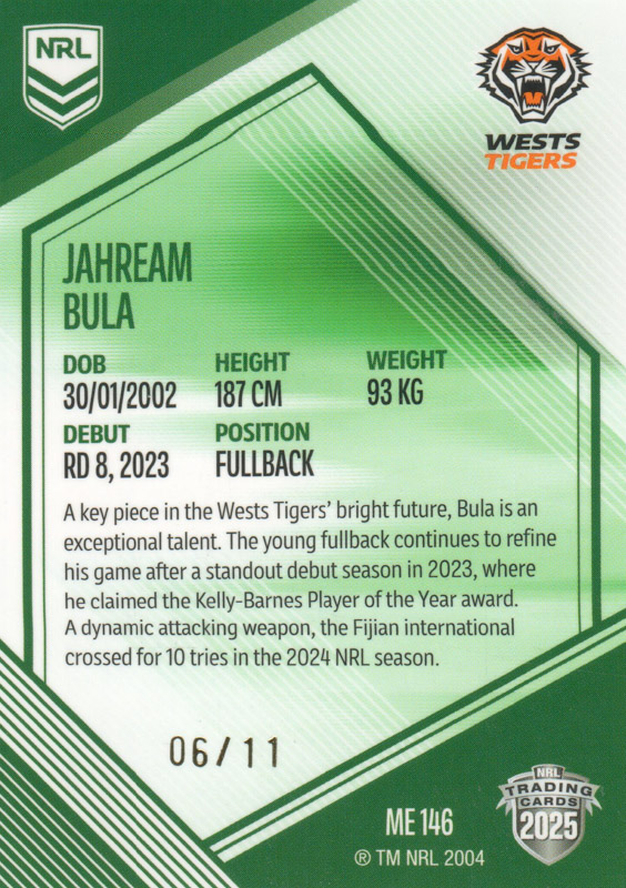 Jahream Bula back