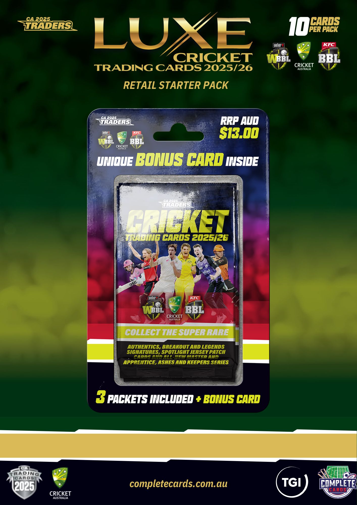 2025-26 TGI Traders Cricket Australia Luxe - Retail Starter Case
