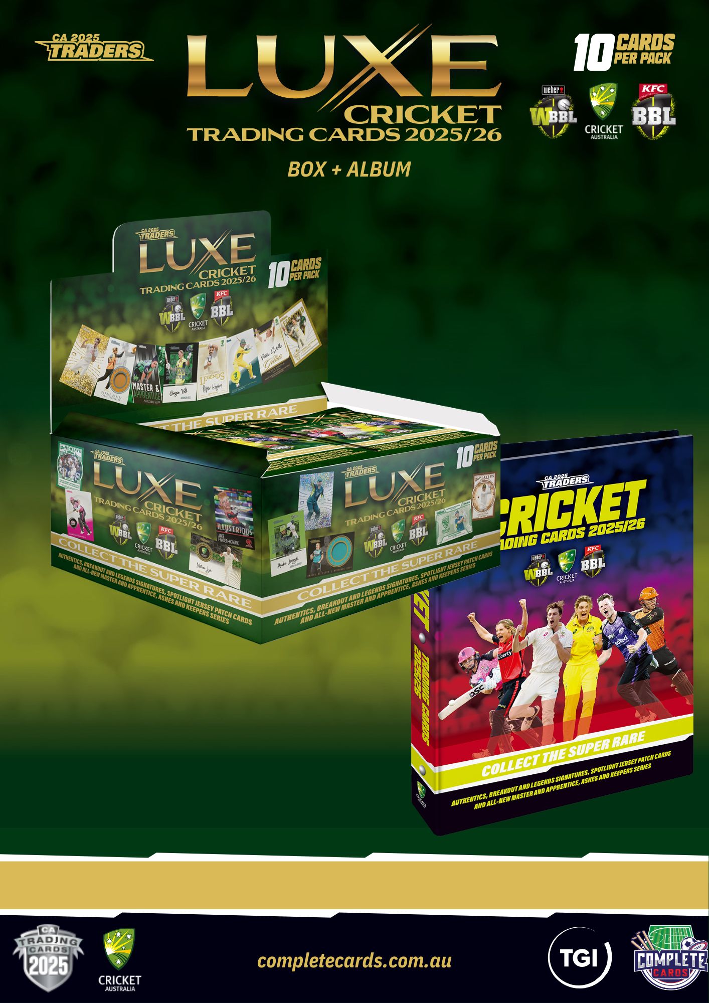 2025-26 TGI Traders Cricket Australia Luxe - Box + Album