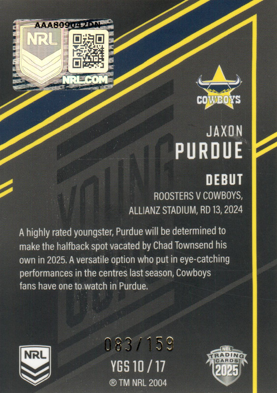 Jaxon Purdue back