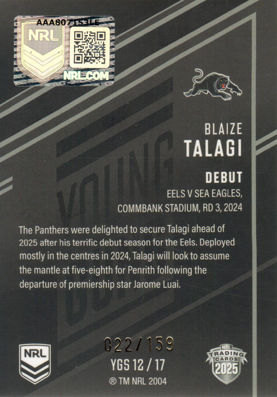 Blaize Talagi back