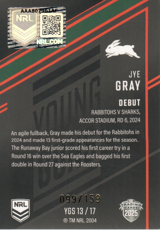 Jye Gray back