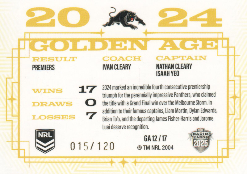 2024 Golden Age - Panthers back
