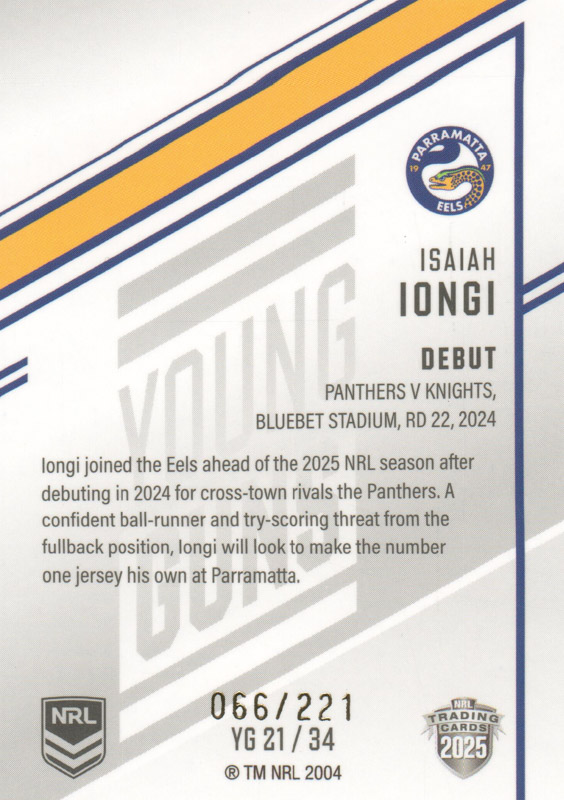 Isaiah Iongi back