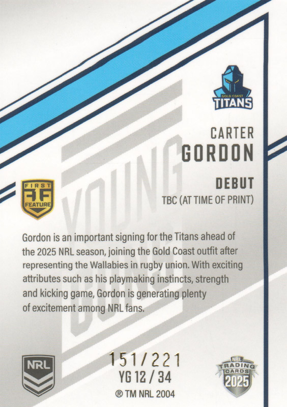 Carter Gordon back