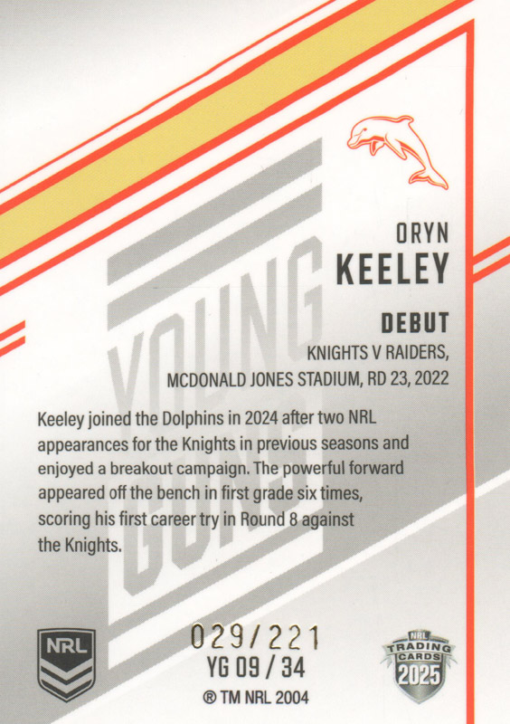 Oryn Keeley back