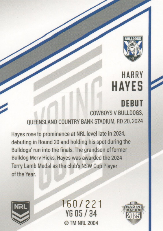 Harry Hayes back