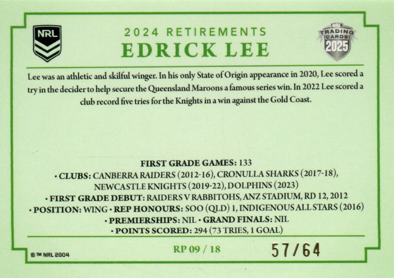 Edrick Lee back