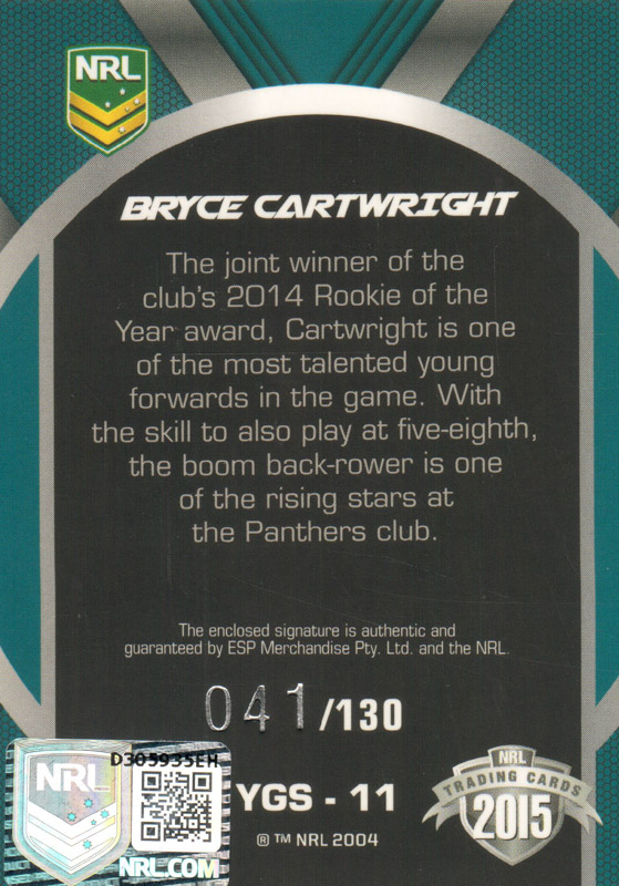 Bryce Cartwright back