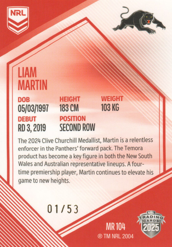 Liam Martin back